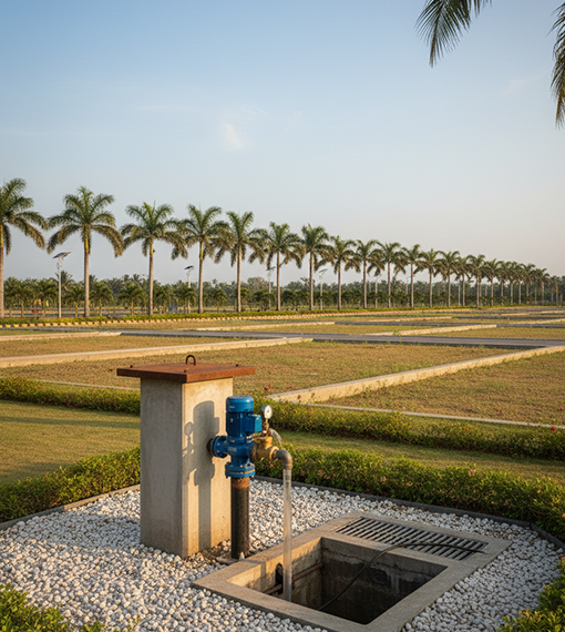 Borewell groundwater facility in gated community villa plots and residential plots for sale in Kallakurichi